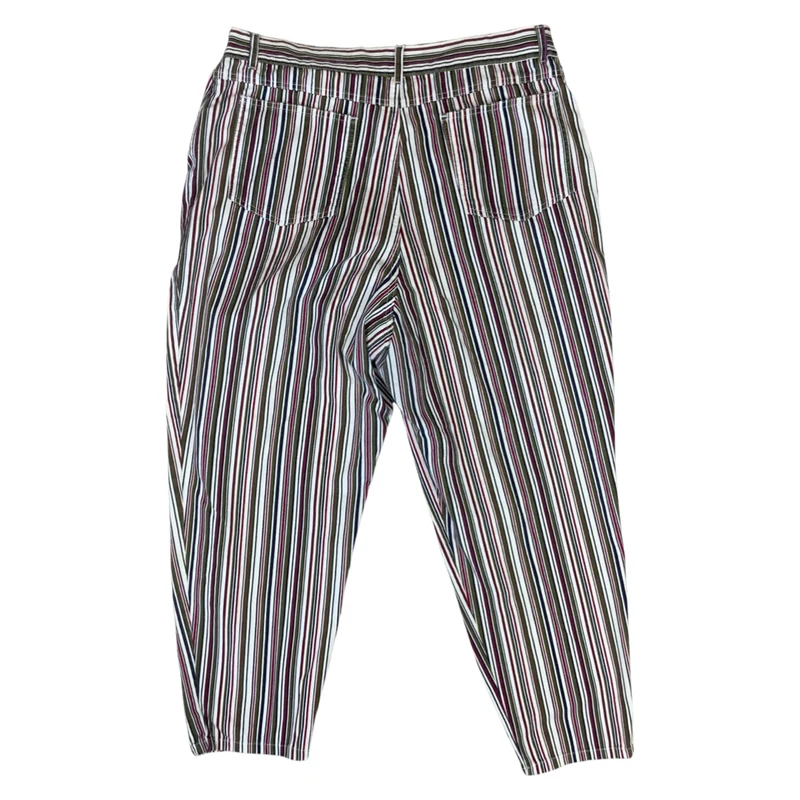 Vintage 80s Women's High Waisted Striped Jeans UK 18