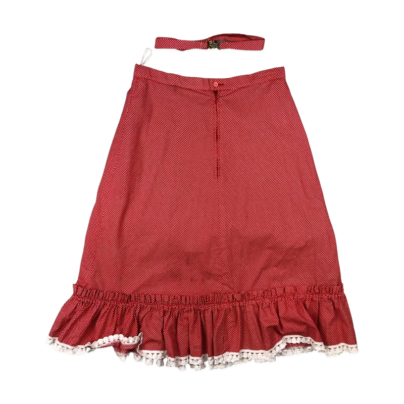 Vintage 70s Red and White Polka Dot Skirt with Belt 8