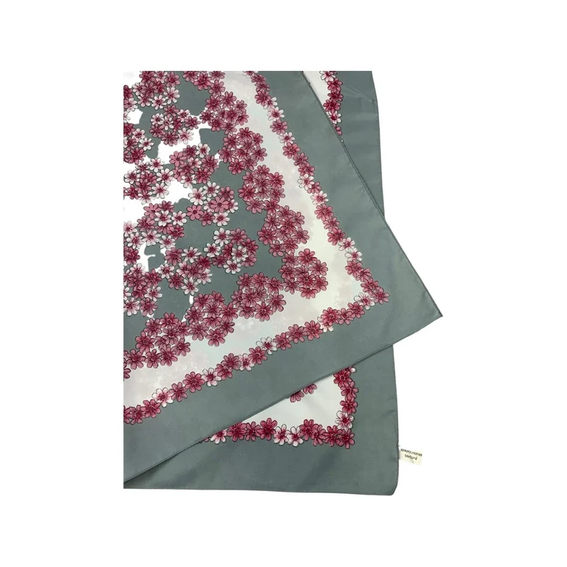 Vintage Grey and Pink Floral Scarf