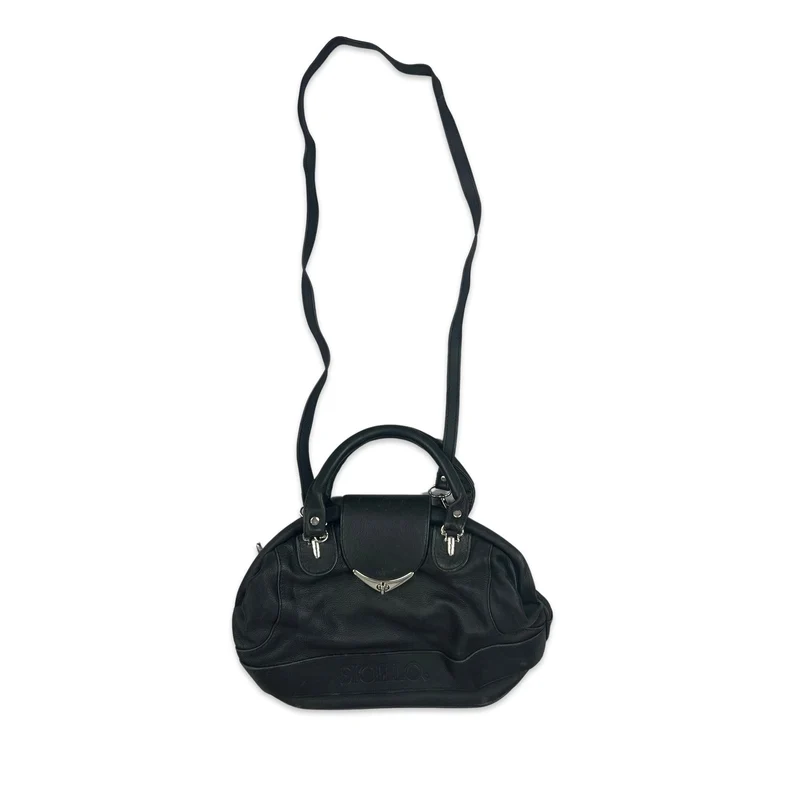 Vintage Y2K Sigillo Bowling Handbag Black Silver