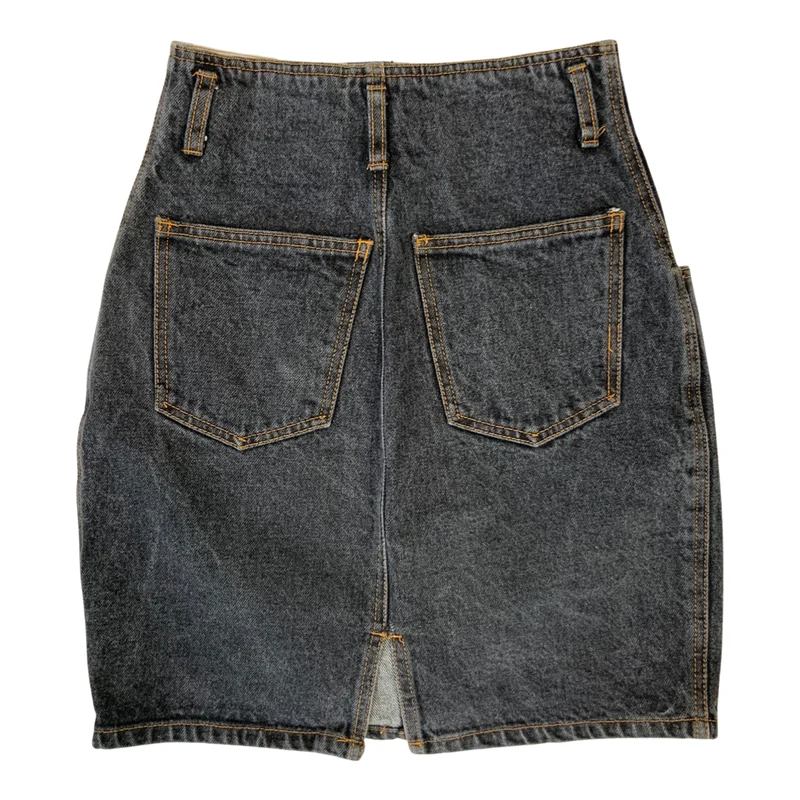 Vintage 90s Denim Skirt Grey Black 6