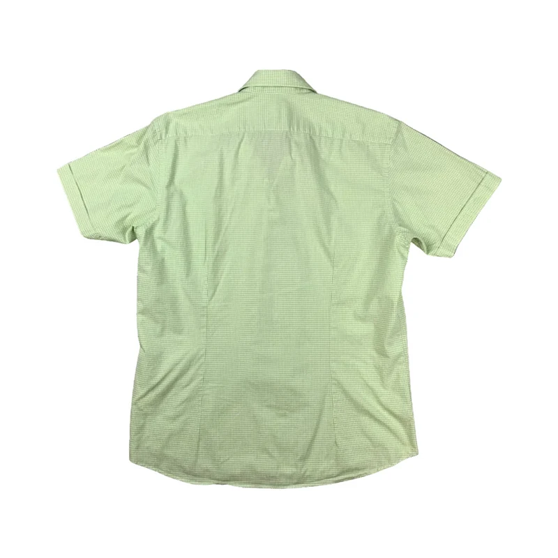 Vintage Y2K Adidas Green White Gingham Casual Short Sleeve Button Up Shirt Large