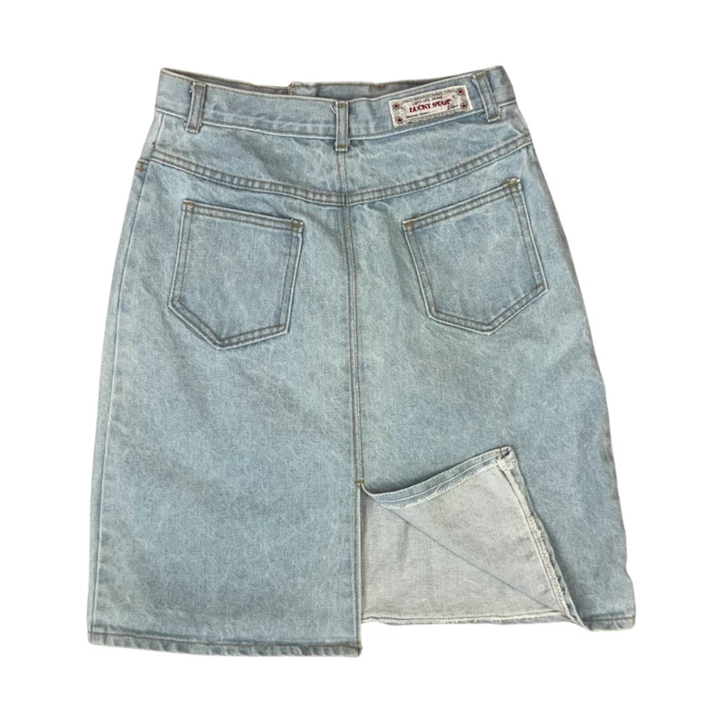 Vintage 90s Denim Skirt Light Blue 10
