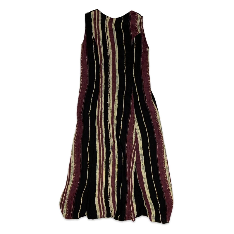 Y2K Striped Sleeveless Button-up Maxi Dress