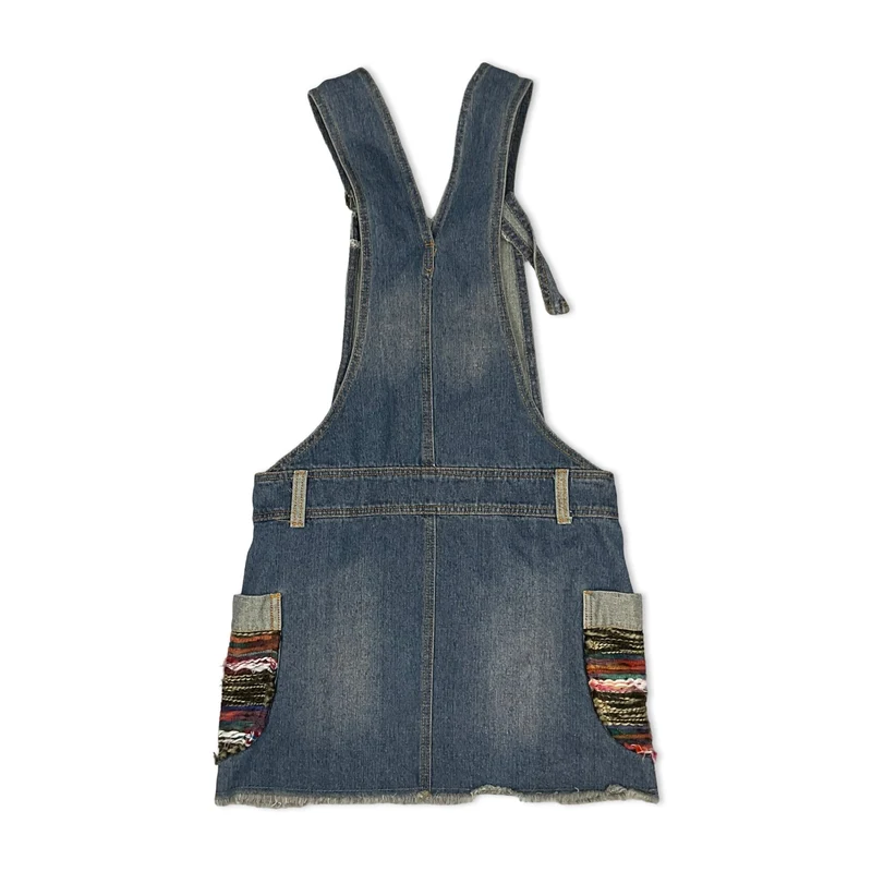 Vintage Denim Dungaree Dress 8 10