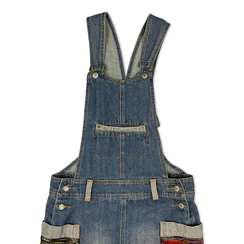 Vintage Denim Dungaree Dress 8 10