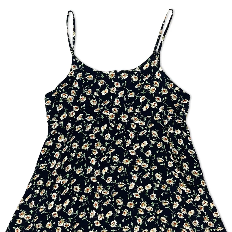 Vintage Navy & White Floral Mini Dress 4 6