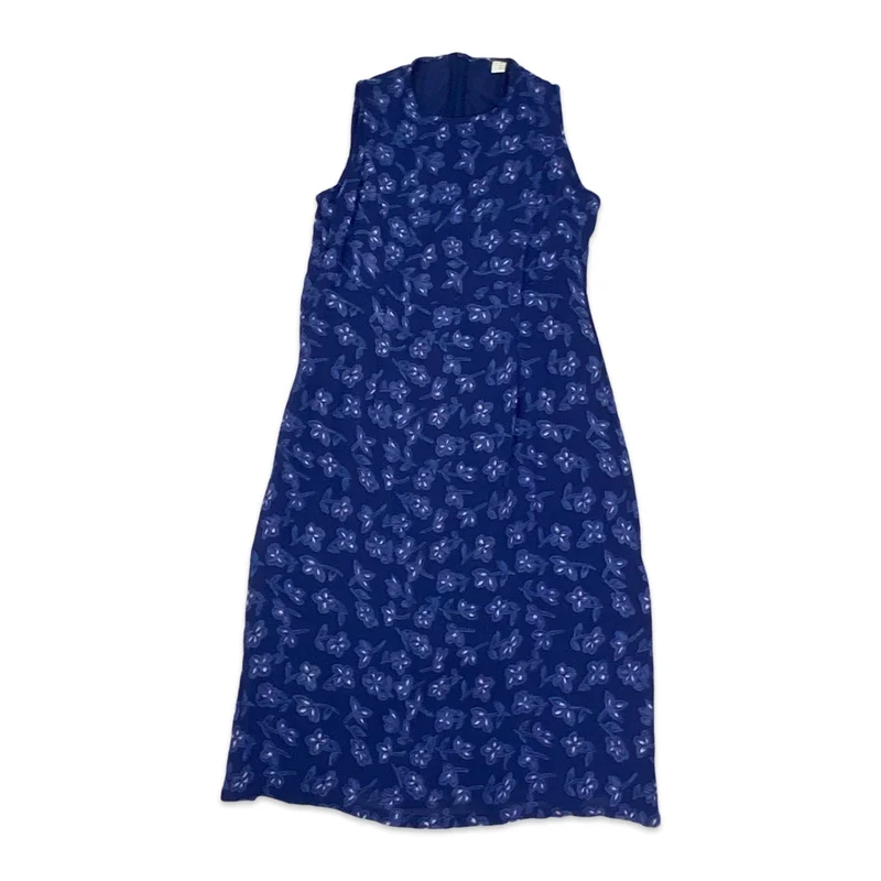 Vintage Blue Floral Aline Dress 16