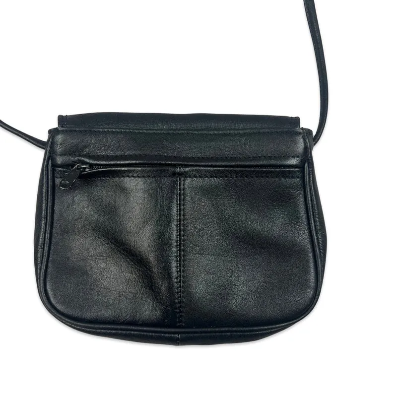 Vintage 90s Black Mini Shoulder Handbag