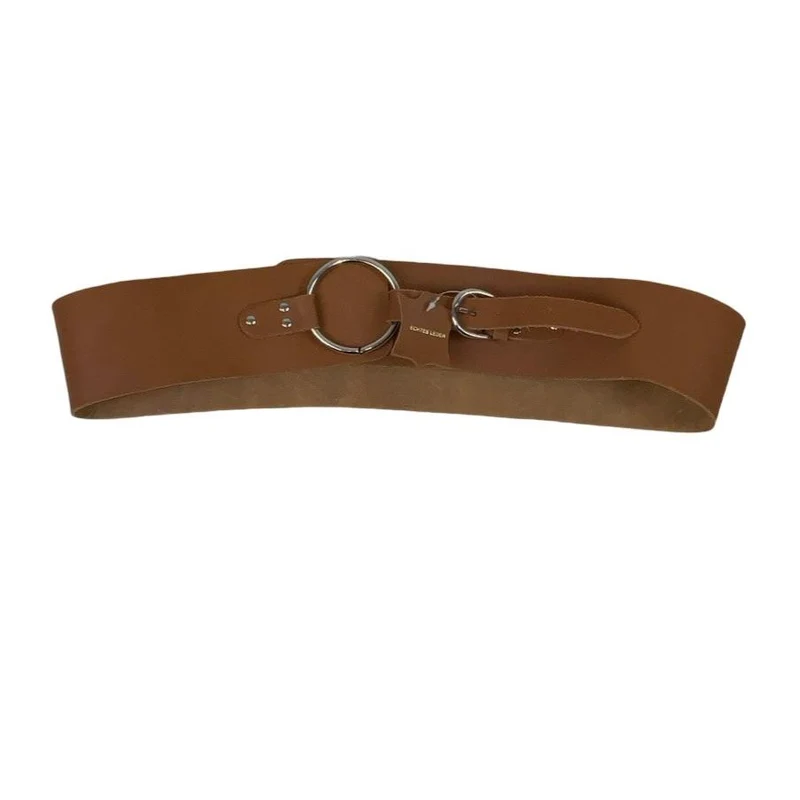 Vintage 'Echtes Leder' Brown Loop Buckle Thick Belt