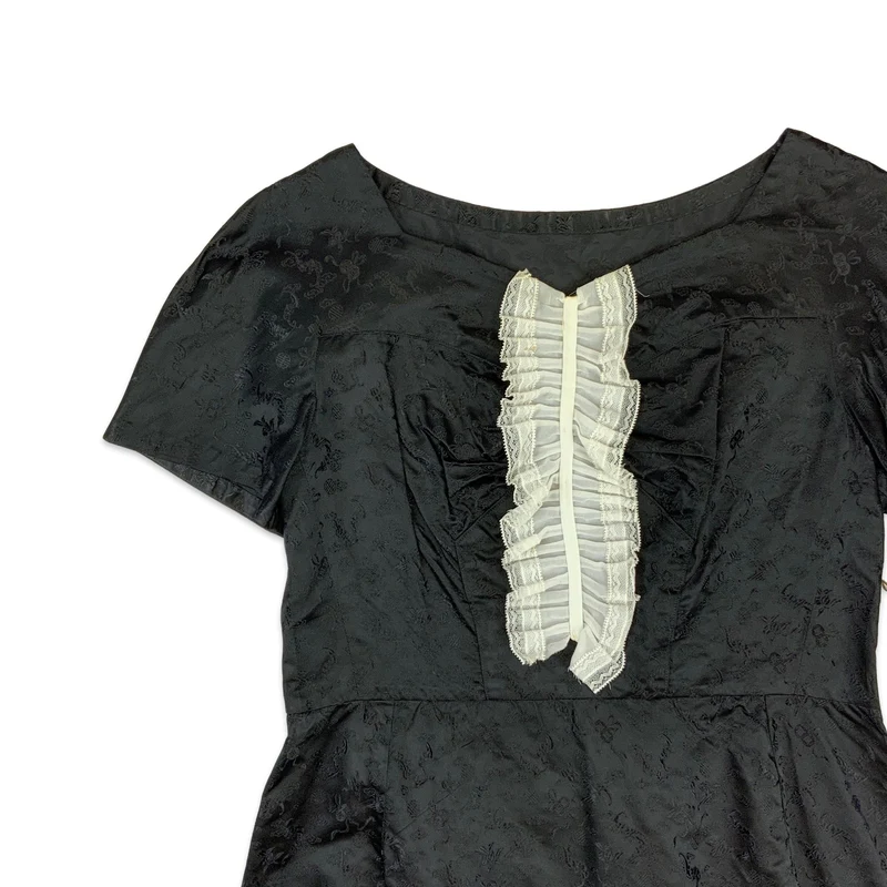 60s Vintage A Line Black White Dress 8 10 12
