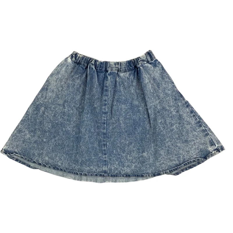 Vintage Acid Wash Flared Denim Mini Skater Skirt 8