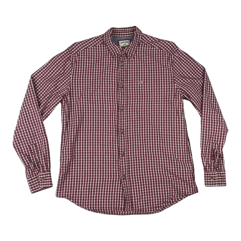 Vintage Wrangler Red White Checked Plaid Long Sleeve Button-Up Casual Shirt Medium
