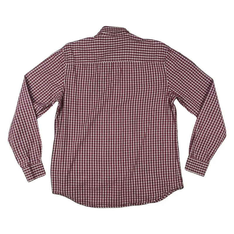 Vintage Wrangler Red White Checked Plaid Long Sleeve Button-Up Casual Shirt Medium