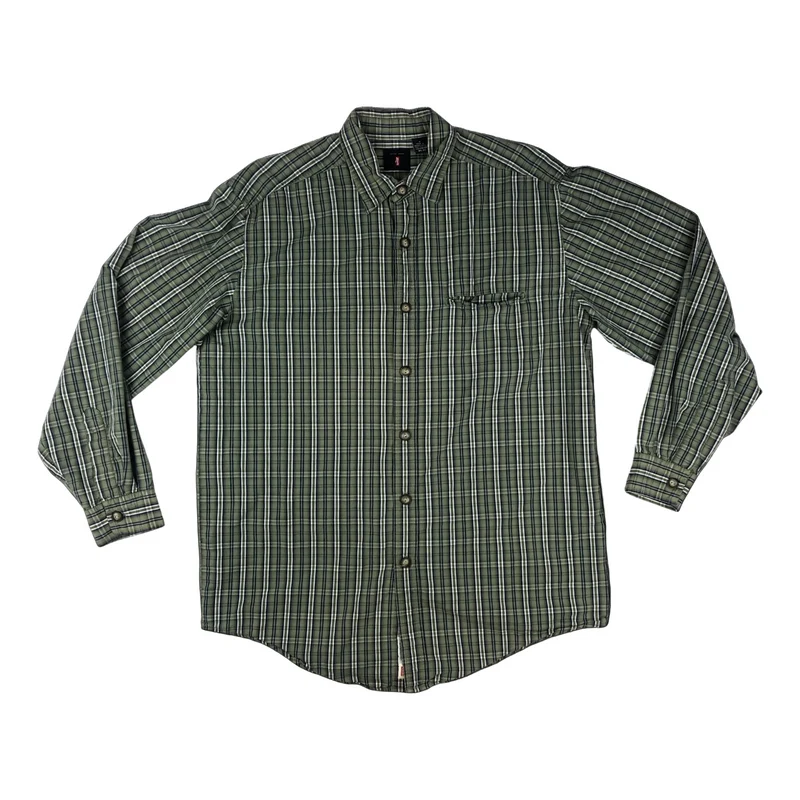 Vintage Levi's Green Checked Plaid Long Sleeve Button Up Casual Shirt XL