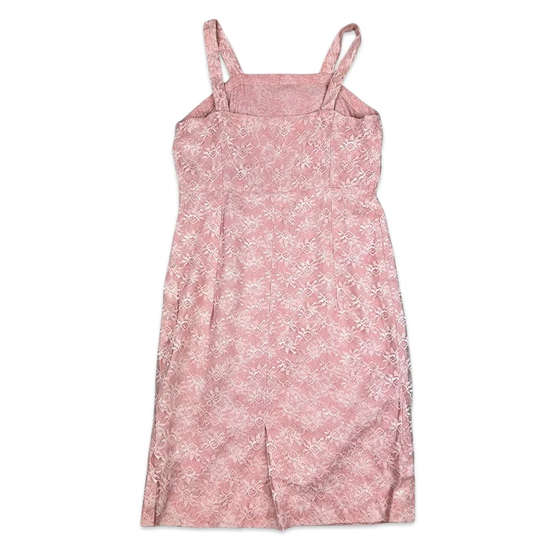 60s Vintage Lace Dress Pink 8 10