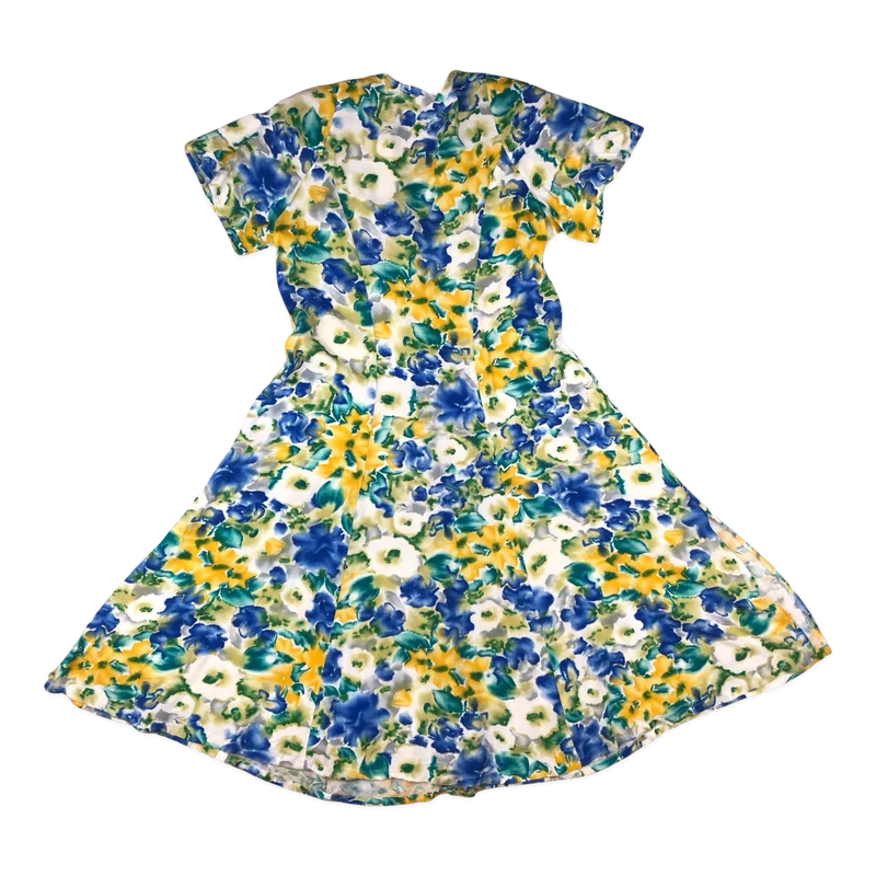 Vintage Floral Print Button-up Dress 14