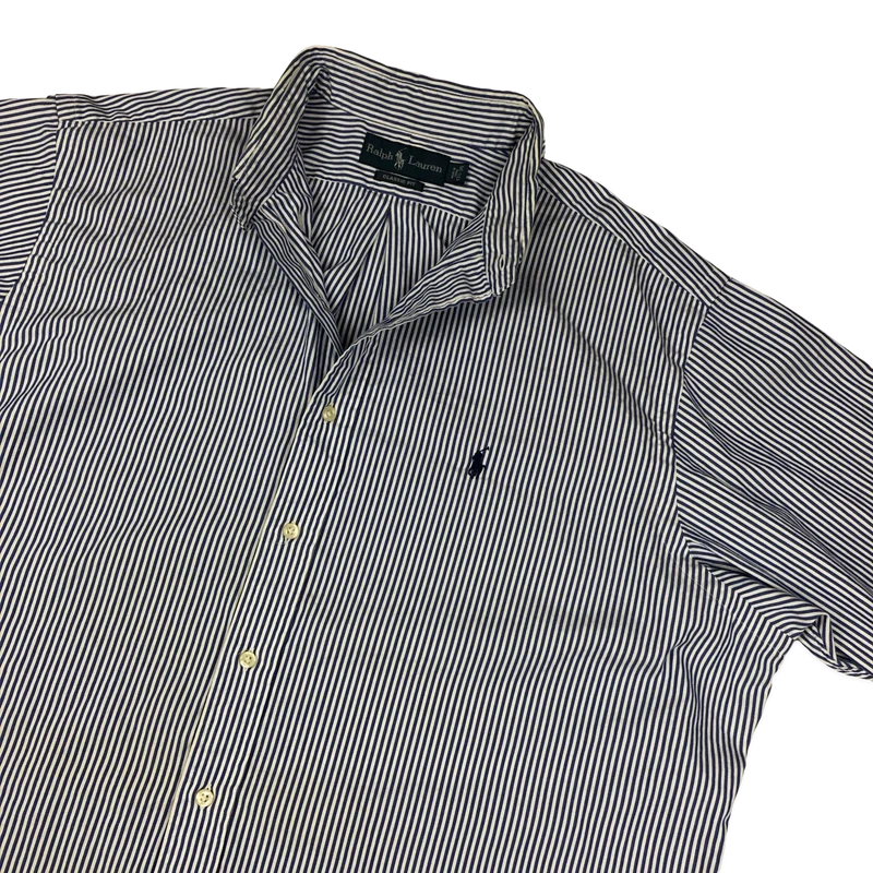 Vintage Ralph Lauren Blue and White Striped Shirt 3XL