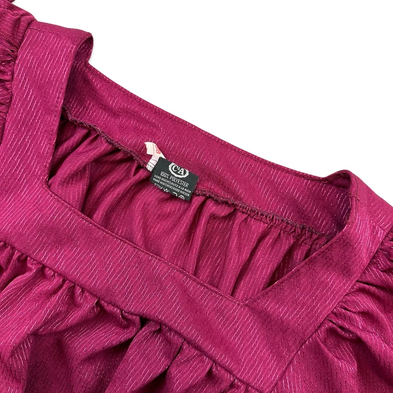 80s Vintage Satin Burgundy Maxi Gown 8/10