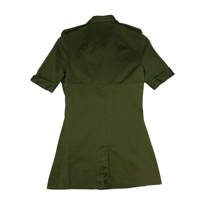 Vintage Green Safari Minidress 8