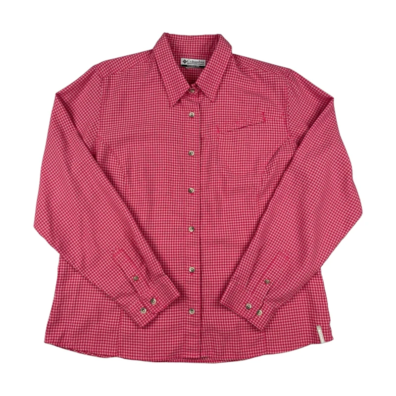 Columbia Sportswear Company Pink Plaid Checked Casual Shirt Large 16