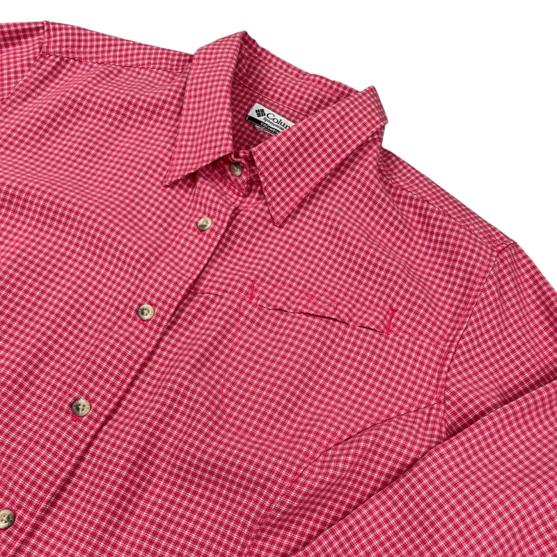 Columbia Sportswear Company Pink Plaid Checked Casual Shirt Large 16