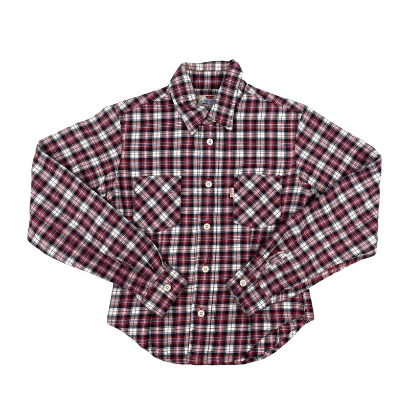 Vintage Levi's Red and White Plaid Flannel Shirt 8