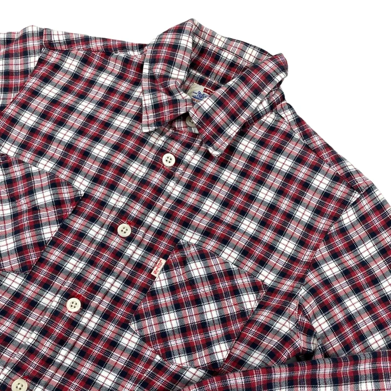 Vintage Levi's Red and White Plaid Flannel Shirt 8