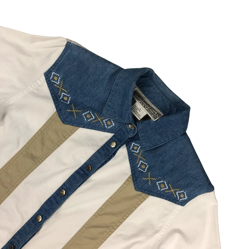 Vintage 90s Women's Western Denim Shirt 12