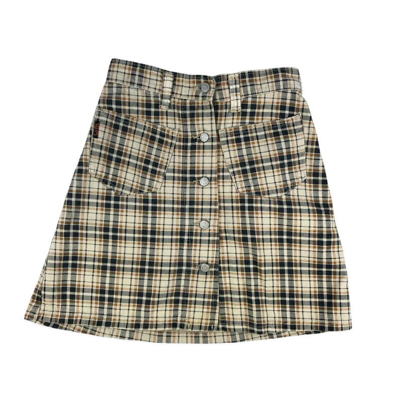 Vintage 90s Y2K Plaid Denim Skirt 6