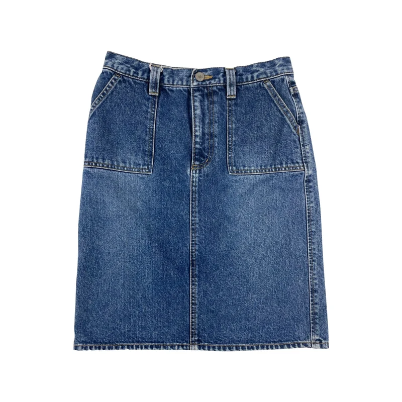 Vintage Denim Carpenter High Waisted Skirt 10