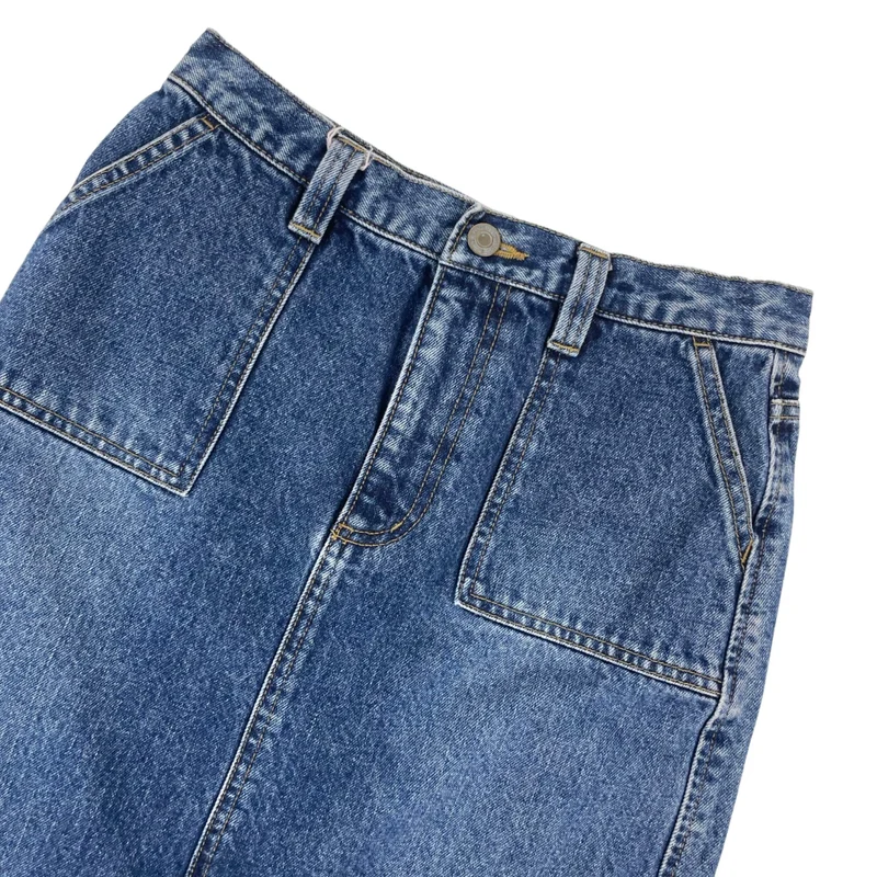 Vintage Denim Carpenter High Waisted Skirt 10