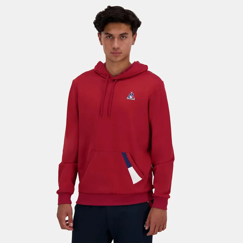 SWEAT LE COQ SPORTIF TRICOLORE A CAPUCHE