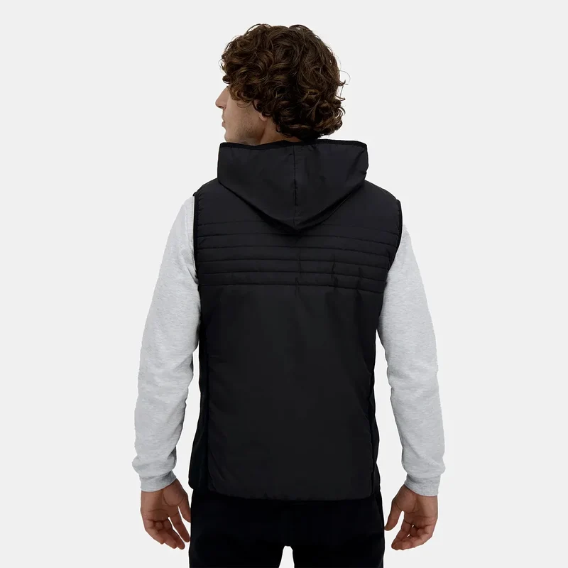 DOUDOUNE LE COQ SPORTIF HYBRIDE SANS MANCHES A CAPUCHE