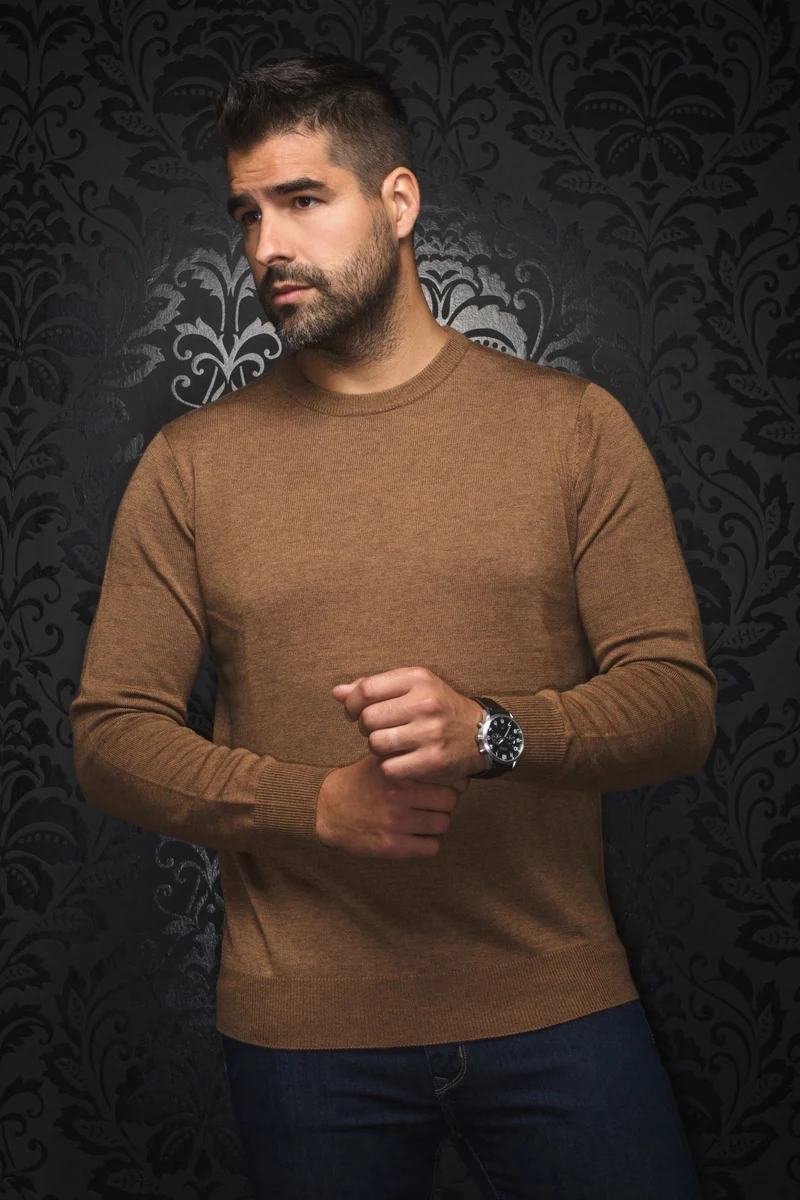 CHANDAIL EN LAINE MÉRINOS | MARINI, camel