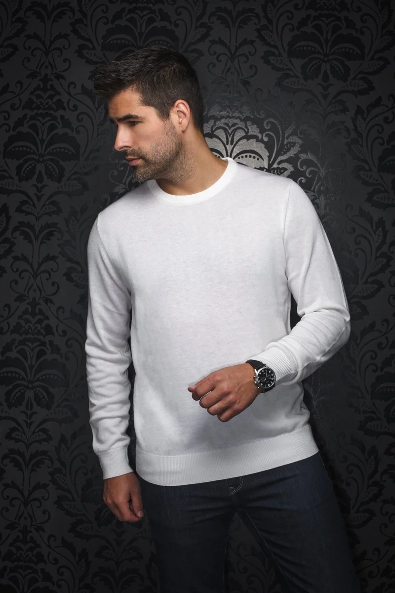 CHANDAIL EN LAINE MÉRINOS | MARINI, cream