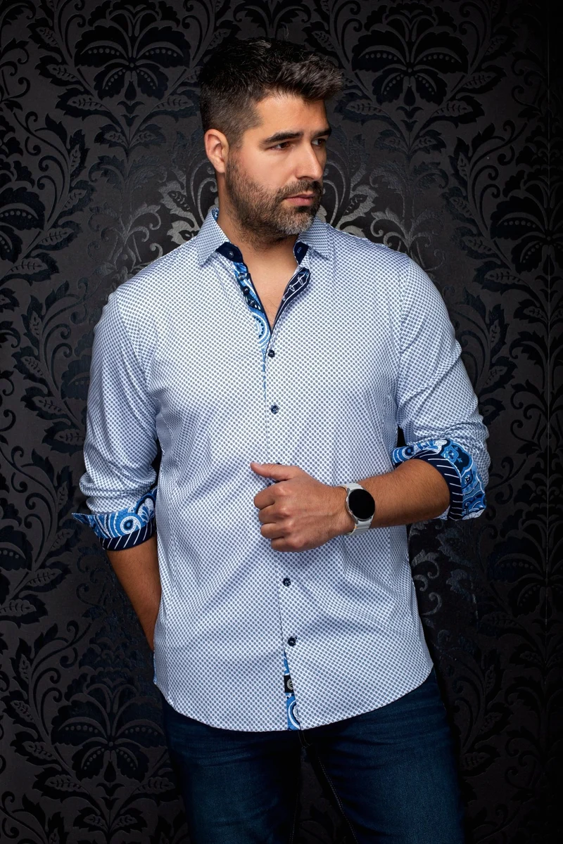 CHEMISE | SANLUCA, White Light Blue