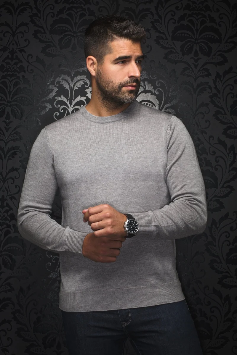 CHANDAIL EN LAINE MÉRINOS | MARINI, med grey