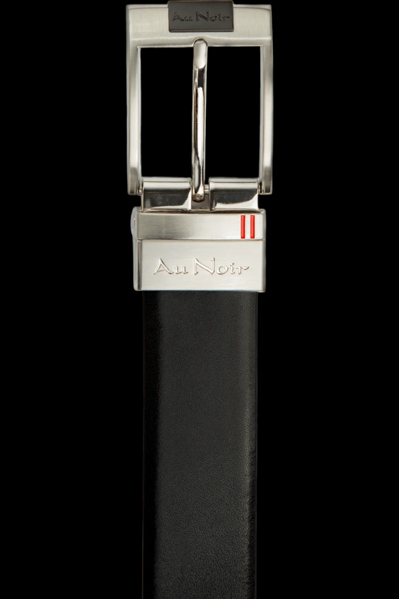 CEINTURE RÉVERSIBLE | DESOTO BRUSHED NICKLE, noir-brun