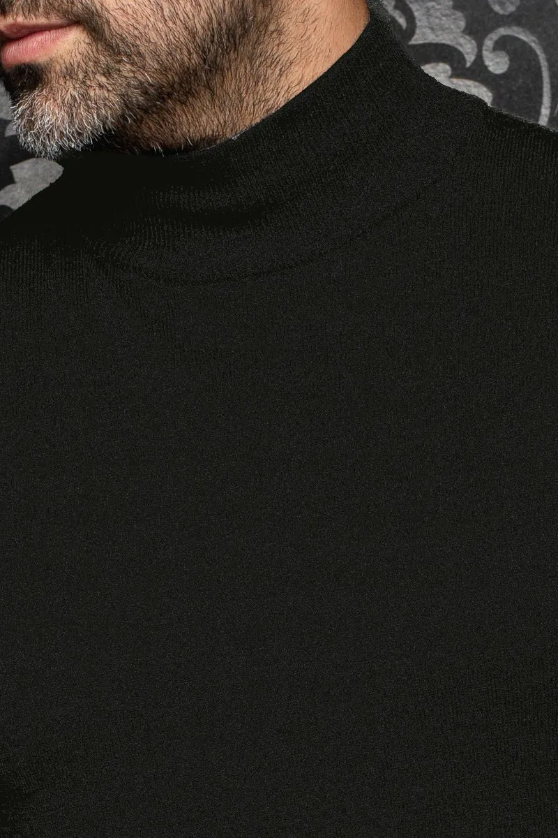 CHANDAIL EN LAINE MÉRINOS | BORGANES, Black
