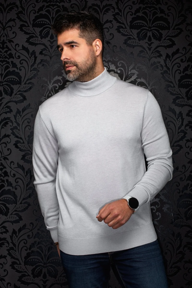 CHANDAIL EN LAINE MÉRINOS | BORGANES, Light Grey