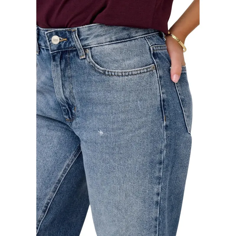 Only Jean large en coton bleu pour femme