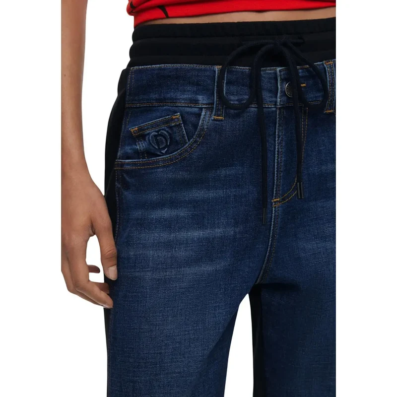 Jean en denim de coton bleu stretch Desigual pour femme