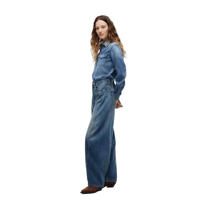 Tommy Hilfiger Jean en denim bleu pour femme, coupe mi-mollet