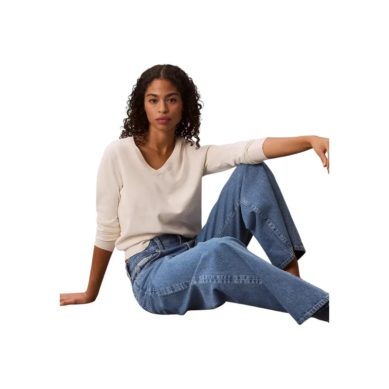 Calvin Klein Jean en denim de coton bleu pour femme