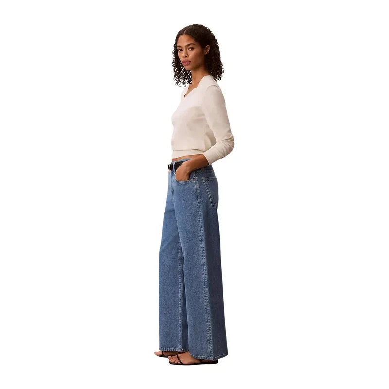Calvin Klein Jean en denim de coton bleu pour femme