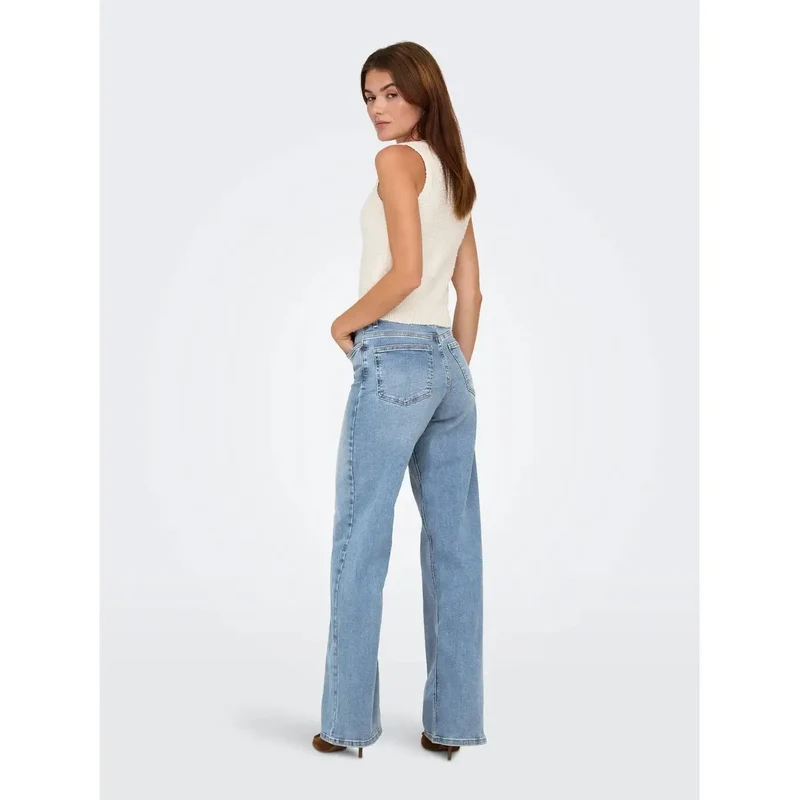 Only Jean en coton bio bleu clair pour femme