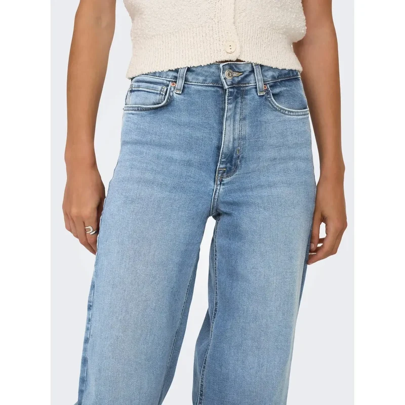 Only Jean en coton bio bleu clair pour femme