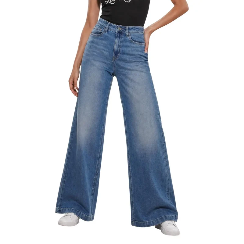 Guess Jean Bellagio bleu en coton mélangé pour femme
