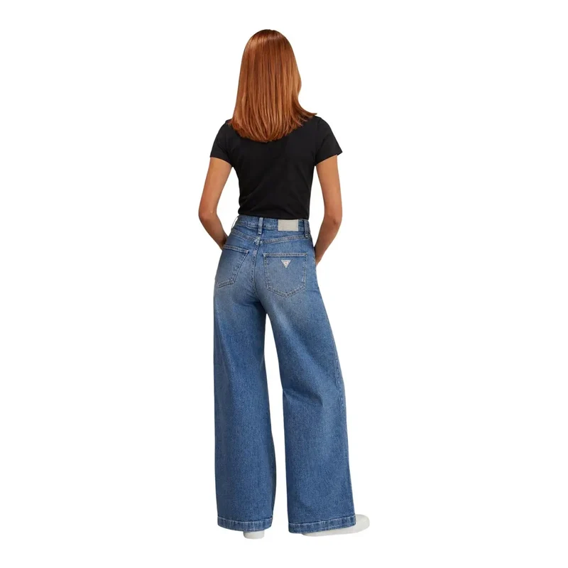 Guess Jean Bellagio bleu en coton mélangé pour femme